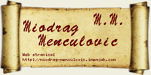 Miodrag Menčulović vizit kartica
